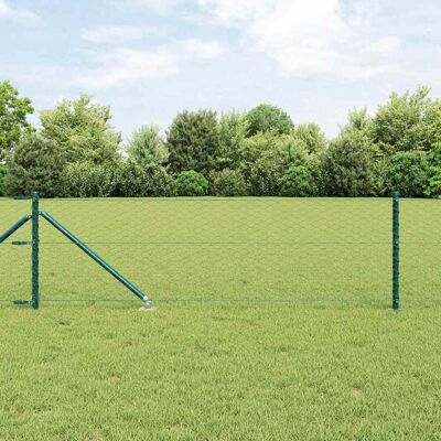 vidaXL Outdoor sechseckiger Zaun mit Pfosten 50 x 0,6 m Grün Netz - Grün vidaXL Outdoor sechseckiger Zaun mit Pfosten 50 x 0,6 m Grün Netz - Grün