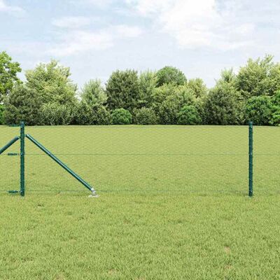 vidaXL Outdoor sechseckiger Zaun mit Pfosten 100 x 0,8 m Grün Netz - Grün vidaXL Outdoor sechseckiger Zaun mit Pfosten 100 x 0,8 m Grün Netz - Grün