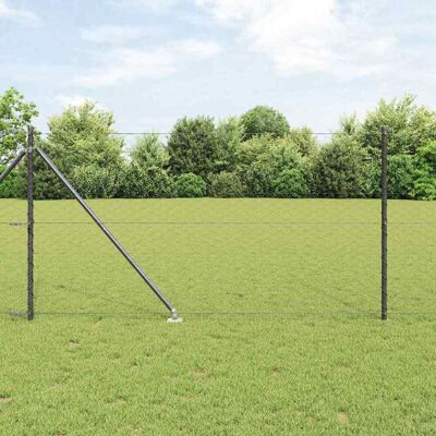 vidaXL Outdoor sechseckiger Zaun mit Pfosten 10 x 1 m Grau Netz - Grau vidaXL Outdoor sechseckiger Zaun mit Pfosten 10 x 1 m Grau Netz - Grau