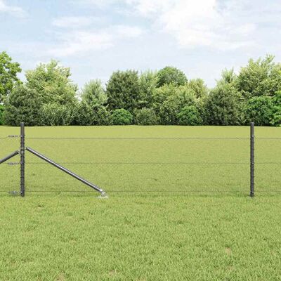vidaXL Outdoor sechseckiger Zaun mit Pfosten 25 x 0,4 m Grau Netz - Grau vidaXL Outdoor sechseckiger Zaun mit Pfosten 25 x 0,4 m Grau Netz - Grau