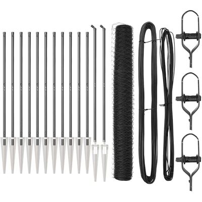 vidaXL Outdoor sechseckiger Zaun mit Pfosten 25 x 1,4 m Grau Netz - Grau vidaXL Outdoor sechseckiger Zaun mit Pfosten 25 x 1,4 m Grau Netz - Grau