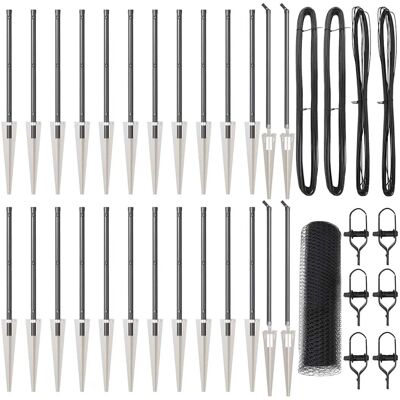 vidaXL Outdoor sechseckiger Zaun mit Pfosten 50 x 0,5 m Grau Netz - Grau vidaXL Outdoor sechseckiger Zaun mit Pfosten 50 x 0,5 m Grau Netz - Grau