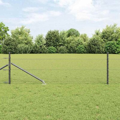 vidaXL Outdoor sechseckiger Zaun mit Pfosten 50 x 0,8 m Grau Netz - Grau vidaXL Outdoor sechseckiger Zaun mit Pfosten 50 x 0,8 m Grau Netz - Grau