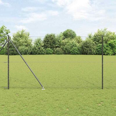 vidaXL Outdoor sechseckiger Zaun mit Pfosten 50 x 1,5 m Grau Netz - Grau vidaXL Outdoor sechseckiger Zaun mit Pfosten 50 x 1,5 m Grau Netz - Grau
