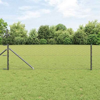 vidaXL Outdoor sechseckiger Zaun mit Pfosten 100 x 0,6 m Grau Netz - Grau vidaXL Outdoor sechseckiger Zaun mit Pfosten 100 x 0,6 m Grau Netz - Grau