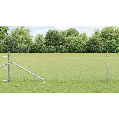 vidaXL Sechseckiger Zaun mit Pfosten 10 x 0,8 m Verzinkter Stahl Netz - Silber vidaXL Sechseckiger Zaun mit Pfosten 10 x 0,8 m Verzinkter Stahl Netz - Silber