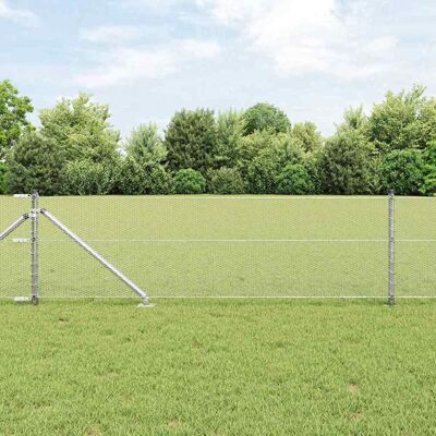 vidaXL Sechseckiger Zaun mit Pfosten 25 x 0,6 m Verzinkter Stahl Netz - Silber vidaXL Sechseckiger Zaun mit Pfosten 25 x 0,6 m Verzinkter Stahl Netz - Silber