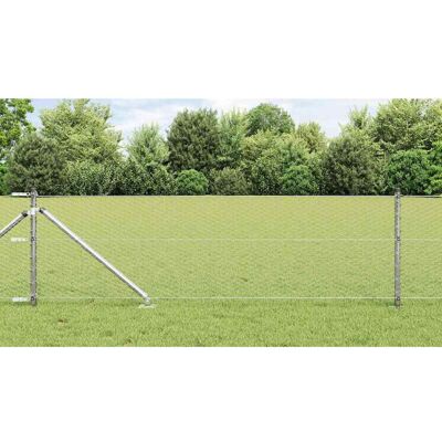 vidaXL Sechseckiger Zaun mit Pfosten 50 x 0,6 m Verzinkter Stahl Netz - Silber vidaXL Sechseckiger Zaun mit Pfosten 50 x 0,6 m Verzinkter Stahl Netz - Silber