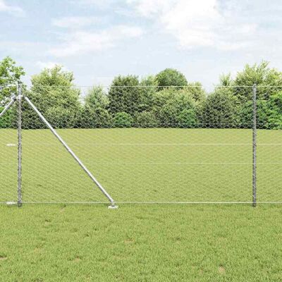vidaXL Sechseckiger Zaun mit Pfosten 50 x 1 m Verzinkter Stahl Silber - Silber vidaXL Sechseckiger Zaun mit Pfosten 50 x 1 m Verzinkter Stahl Silber - Silber