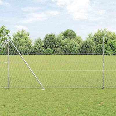vidaXL Sechseckiger Zaun mit Pfosten 50 x 1,6 m Verzinkter Stahl Netz - Silber vidaXL Sechseckiger Zaun mit Pfosten 50 x 1,6 m Verzinkter Stahl Netz - Silber