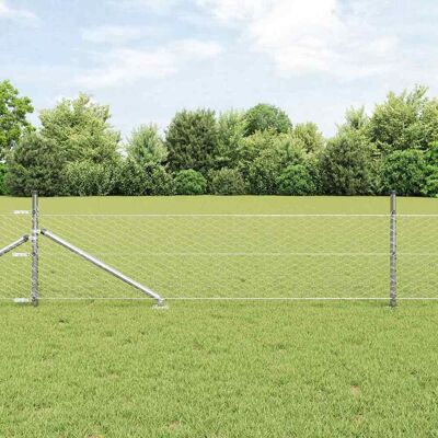 vidaXL Sechseckiger Zaun mit Pfosten 100 x 0,4 m Verzinkter Stahl Netz - Silber vidaXL Sechseckiger Zaun mit Pfosten 100 x 0,4 m Verzinkter Stahl Netz - Silber