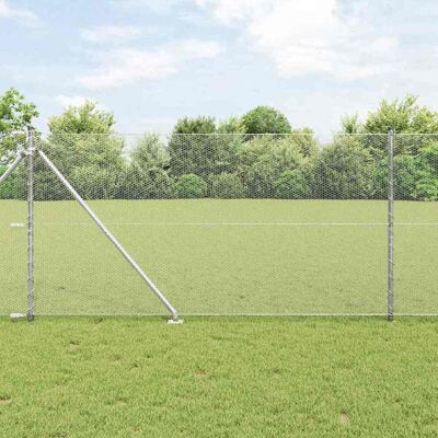vidaXL Sechseckiger Zaun mit Pfosten 100 x 1 m Verzinkter Stahl Silber - Silber vidaXL Sechseckiger Zaun mit Pfosten 100 x 1 m Verzinkter Stahl Silber - Silber