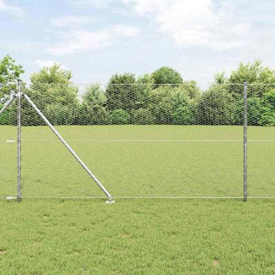 vidaXL Sechseckiger Zaun mit Pfosten 100 x 1,4 m Verzinkter Stahl Netz - Silber vidaXL Sechseckiger Zaun mit Pfosten 100 x 1,4 m Verzinkter Stahl Netz - Silber