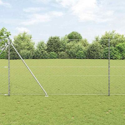 vidaXL Sechseckiger Zaun mit Pfosten 100 x 1,5 m Verzinkter Stahl Netz - Silber vidaXL Sechseckiger Zaun mit Pfosten 100 x 1,5 m Verzinkter Stahl Netz - Silber