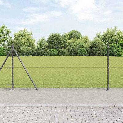 vidaXL Sechseckiger Zaun mit Betonfundament 25 x 0,8 m Grau Netz - Grau vidaXL Sechseckiger Zaun mit Betonfundament 25 x 0,8 m Grau Netz - Grau