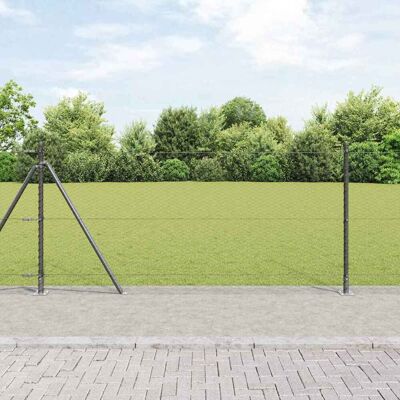 vidaXL Sechseckiger Zaun mit Betonfundament 50 x 1 m Grau Netz - Grau vidaXL Sechseckiger Zaun mit Betonfundament 50 x 1 m Grau Netz - Grau