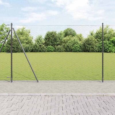 vidaXL Sechseckiger Zaun mit Betonfundament 100 x 1,4 m Grau Netz - Grau vidaXL Sechseckiger Zaun mit Betonfundament 100 x 1,4 m Grau Netz - Grau