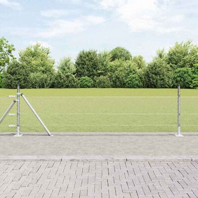 vidaXL Sechseckiger Zaun mit Betonfundament 10 x 0,5 m Silber Netz - Silber vidaXL Sechseckiger Zaun mit Betonfundament 10 x 0,5 m Silber Netz - Silber