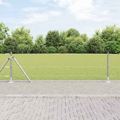 vidaXL Sechseckiger Zaun mit Betonfundament 10 x 0,6 m Silber Netz - Silber vidaXL Sechseckiger Zaun mit Betonfundament 10 x 0,6 m Silber Netz - Silber