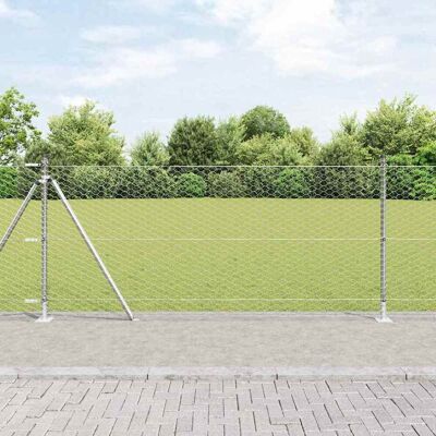 vidaXL Sechseckiger Zaun mit Betonfundament 10 x 0,8 m Silber Netz - Silber vidaXL Sechseckiger Zaun mit Betonfundament 10 x 0,8 m Silber Netz - Silber