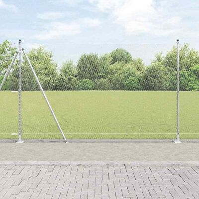 vidaXL Sechseckiger Zaun mit Betonfundament 10 x 1,6 m Silber Netz - Silber vidaXL Sechseckiger Zaun mit Betonfundament 10 x 1,6 m Silber Netz - Silber