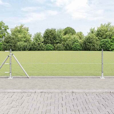 vidaXL Sechseckiger Zaun mit Betonfundament 25 x 0,6 m Silber Netz - Silber vidaXL Sechseckiger Zaun mit Betonfundament 25 x 0,6 m Silber Netz - Silber