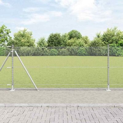 vidaXL Sechseckiger Zaun mit Betonfundament 25 x 0,8 m Silber Netz - Silber vidaXL Sechseckiger Zaun mit Betonfundament 25 x 0,8 m Silber Netz - Silber