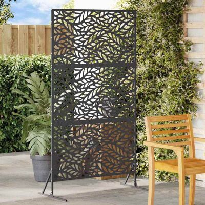 vidaXL Sichtschutz 100 x 50 x 180 cm Stahl Schwarz - Schwarz vidaXL Sichtschutz 100 x 50 x 180 cm Stahl Schwarz - Schwarz