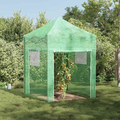 vidaXL Gewächshaus mit Pop-up-Rahmen Grün 200 x 200 x 300 cm Eisen - Grün vidaXL Gewächshaus mit Pop-up-Rahmen Grün 200 x 200 x 300 cm Eisen - Grün