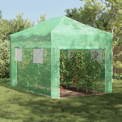 vidaXL Gewächshaus mit Pop-up-Rahmen Grün 280 x 410 x 315 cm Eisen - Grün vidaXL Gewächshaus mit Pop-up-Rahmen Grün 280 x 410 x 315 cm Eisen - Grün
