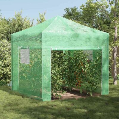 vidaXL Gewächshaus mit Pop-up-Rahmen Grün 290 x 290 x 315 cm Eisen - Grün vidaXL Gewächshaus mit Pop-up-Rahmen Grün 290 x 290 x 315 cm Eisen - Grün