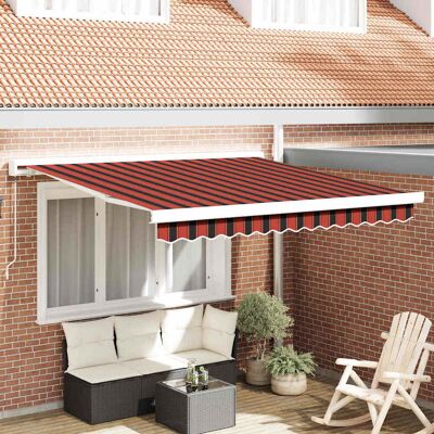 vidaXL Ausziehbare Markise Rot und Schwarz 350 x 250 cm - Rot vidaXL Ausziehbare Markise Rot und Schwarz 350 x 250 cm - Rot