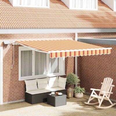 vidaXL Ausziehbare Markise Gelb und Orange 350 x 250 cm - Gelb vidaXL Ausziehbare Markise Gelb und Orange 350 x 250 cm - Gelb