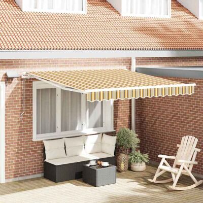 vidaXL Ausziehbare Markise Mehrfarbig 350 x 250 cm Stoff und Aluminium - Mehrfarbig vidaXL Ausziehbare Markise Mehrfarbig 350 x 250 cm Stoff und Aluminium - Mehrfarbig