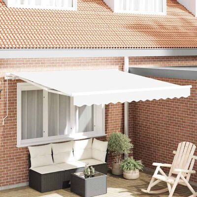 vidaXL Ausziehbare Markise Weiß 350 x 250 cm Polyester und Aluminium - Weiß vidaXL Ausziehbare Markise Weiß 350 x 250 cm Polyester und Aluminium - Weiß