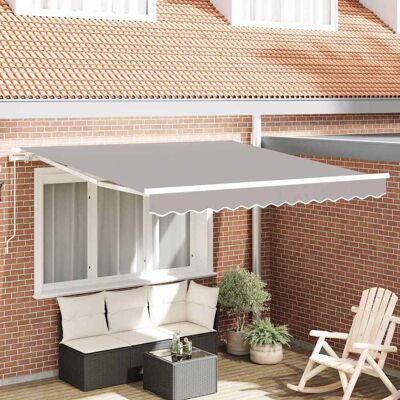vidaXL Ausziehbare Markise Hellgrau 350 x 250 cm - Hellgrau vidaXL Ausziehbare Markise Hellgrau 350 x 250 cm - Hellgrau