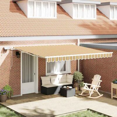 vidaXL Ausziehbare Markise Mehrfarbig 400 x 300 cm Stoff und Aluminium - Mehrfarbig vidaXL Ausziehbare Markise Mehrfarbig 400 x 300 cm Stoff und Aluminium - Mehrfarbig