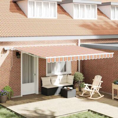 vidaXL Ausziehbare Markise Mehrfarbig 400 x 300 cm Stoff und Aluminium - Mehrfarbig vidaXL Ausziehbare Markise Mehrfarbig 400 x 300 cm Stoff und Aluminium - Mehrfarbig