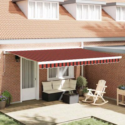 vidaXL Ausziehbare Markise Rot und Schwarz 450 x 300 cm - Rot vidaXL Ausziehbare Markise Rot und Schwarz 450 x 300 cm - Rot