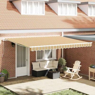 vidaXL Ausziehbare Markise Mehrfarbig 450 x 350 x 165 cm - Mehrfarbig vidaXL Ausziehbare Markise Mehrfarbig 450 x 350 x 165 cm - Mehrfarbig