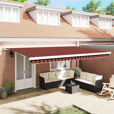 vidaXL Ausziehbare Markise Rot und Schwarz 500 x 300 cm - Rot vidaXL Ausziehbare Markise Rot und Schwarz 500 x 300 cm - Rot