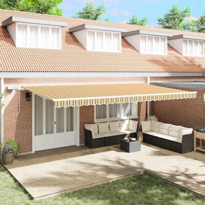 vidaXL Ausziehbare Markise Mehrfarbig 600 x 300 cm Stoff und Aluminium - Mehrfarbig vidaXL Ausziehbare Markise Mehrfarbig 600 x 300 cm Stoff und Aluminium - Mehrfarbig