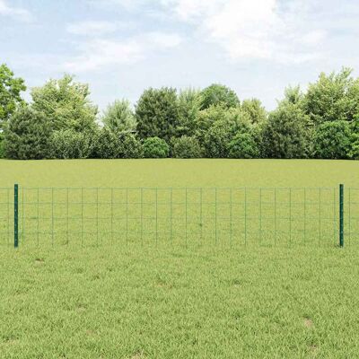 vidaXL Eurozaun mit Pfosten 10 x 0,4 m PVC-beschichteter Stahl Grün - Grün vidaXL Eurozaun mit Pfosten 10 x 0,4 m PVC-beschichteter Stahl Grün - Grün