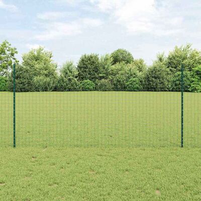 vidaXL Eurozaun mit Pfosten 25 x 1,2 m PVC-beschichteter Stahl Grün - Grün vidaXL Eurozaun mit Pfosten 25 x 1,2 m PVC-beschichteter Stahl Grün - Grün