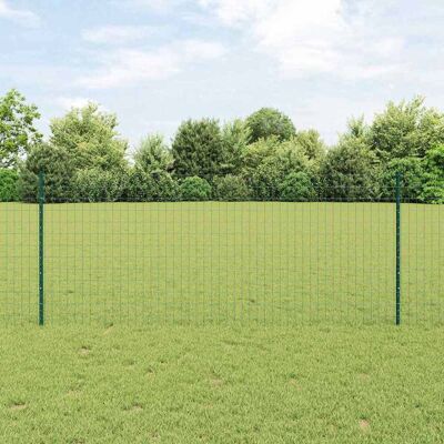 vidaXL Eurozaun mit Pfosten 25 x 1 m PVC-beschichteter Stahl Grün Netz - Grün vidaXL Eurozaun mit Pfosten 25 x 1 m PVC-beschichteter Stahl Grün Netz - Grün