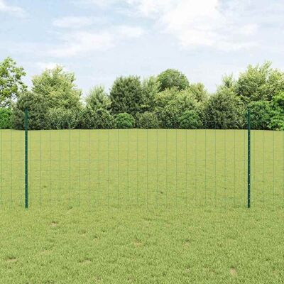 vidaXL Eurozaun mit Pfosten 25 x 1 m PVC-beschichteter Stahl Grün Netz - Grün vidaXL Eurozaun mit Pfosten 25 x 1 m PVC-beschichteter Stahl Grün Netz - Grün