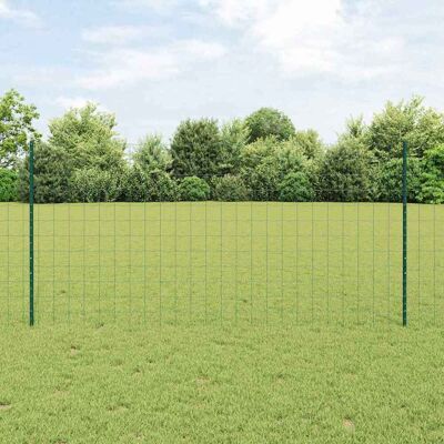 vidaXL Eurozaun mit Pfosten 25 x 1,2 m PVC-beschichteter Stahl Grün - Grün vidaXL Eurozaun mit Pfosten 25 x 1,2 m PVC-beschichteter Stahl Grün - Grün