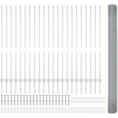 Metallzaun mit 44 Pfosten, Silber, 1.4x50 m, vidaXL - Zaun Metallzaun mit 44 Pfosten, Silber, 1.4x50 m, vidaXL - Zaun