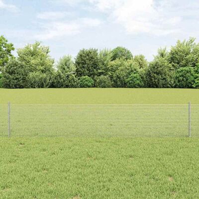 vidaXL Schweissdrahtzaun mit Pfosten 100 x 0,4 m Verzinkter Stahl Netz - Silber vidaXL Schweissdrahtzaun mit Pfosten 100 x 0,4 m Verzinkter Stahl Netz - Silber