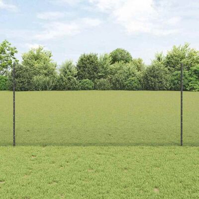vidaXL Outdoor geschweißter Drahtzaun mit Pfosten 25 x 1,2 m Grau Netz - Grau vidaXL Outdoor geschweißter Drahtzaun mit Pfosten 25 x 1,2 m Grau Netz - Grau